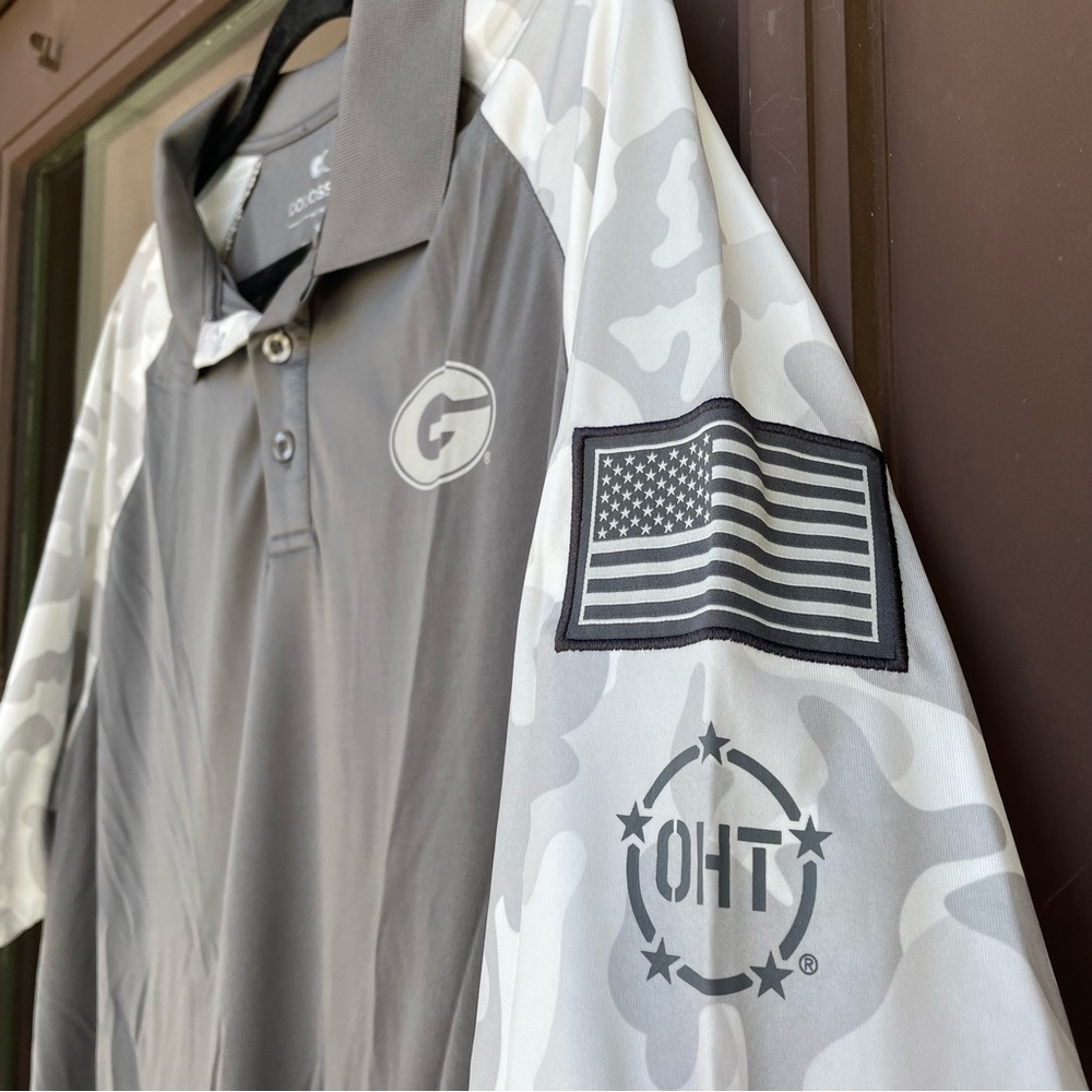 Colosseum Georgia Bulldogs OHT Military Appreciation Grey Camo Polo XL - Picture 8 of 12